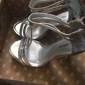 Silver platinum high heels